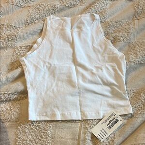 American Apparel White Sleeveless Crop Top